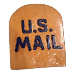 Vintage US Mail Box Planter blow mold Made for FTD 1985 brown w/ red flag retro